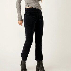In My Feelings Velvet Crop Slim Flare Pants - Free People